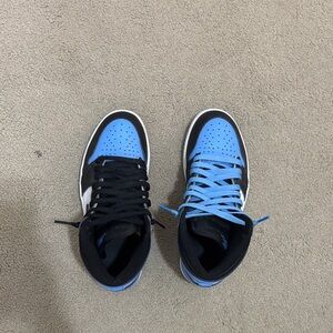 Nike Black and Light Blue High-Top Sneakers